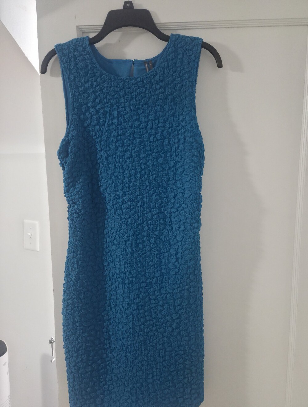 Anthropologie Topaz Blue Textured Sleeveless Mini Dress